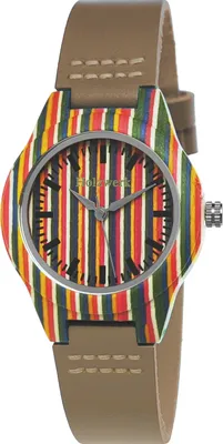 Produktbild von Holzwerk LINZ BROWN bunte moderne kleine Leder & Holz Armband Uhr, braun
