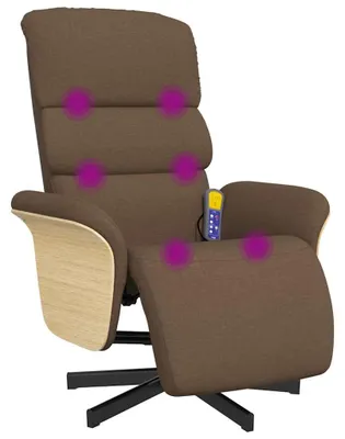 Obrázok produktu pre vidaXL Masážne kreslo s podnožkou hnedá látka
