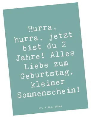 Produktbild von Mr. & Mrs. Panda Postkarte Spruch 2. Geburtstag - Meeresbrise - Geschenk, Grußkarte, Glückwunsch, Postkarten, Ansichtskarten, Kindergeburtstag, Lächeln, Alles Liebe