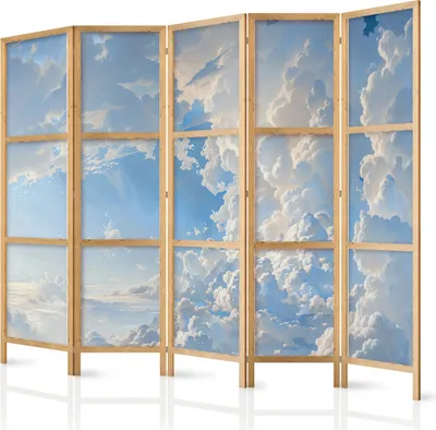 Produktbild von 5-teiliger Einseitiger Vlies Japanischer Paravent - The Sun Revealing the Secrets of the Clouds: Spectacular Images in the Sky 225x172 cm Landschaften b-H-10053-bh-a
