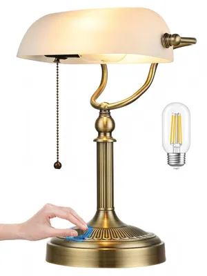 Zdjęcie produktu dla Ściemniana lampa biurkowa - Lampa stołowa z matowego szkła do nauki