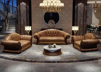 Zdjęcie produktu dla Chesterfield – sofa, kanapa, trójmiejscowa, obita skórą