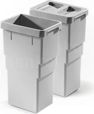 Obrázek produktu pro Pár vnitřních košů Hailo 1107229 světle šedý 2x 13 litrů s víkem 1107239