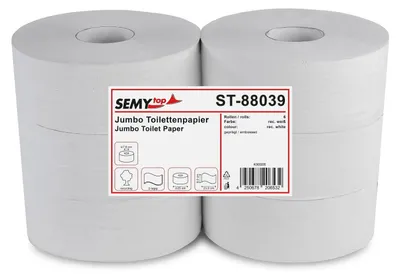 Produktbild von 6 Rollen Jumbo Toilettenpapier 2-lagig Recyclingpapier Kerndurchmesser 7.6 cm