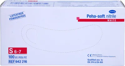 Produktbild von Peha-soft nitrile white Unters.handsch. S unst.pfr, 100 St HAS