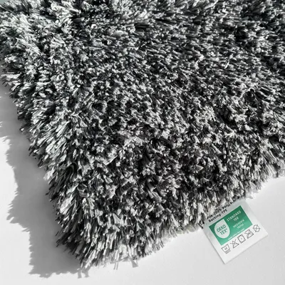 Produktbild von Badematte Amour Black 80x150 cm Badezimmerteppich Shaggy Optik