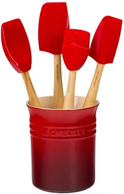 Immagine prodotto di Contenitore in Vetroceramica per utensili da cucina, set di 4 spatole, rosso, smaltato
