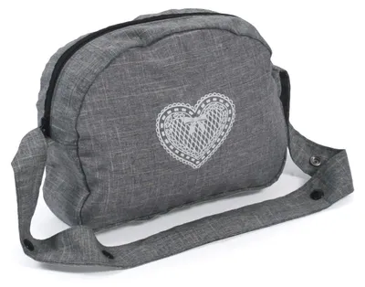 Image de Sac à langer jeans grey - pour poupées, avec matelas à langer lavable et boutons-pression
