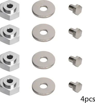 Obrázek produktu pro 4ks hliníkové slitiny 12mm otočný na 17mm šestihranný adaptér pro 1/10 RC auta (stříbrný)
