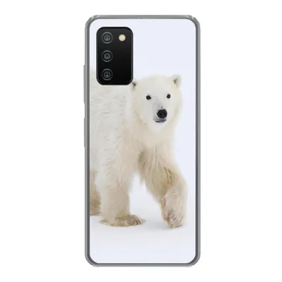 Produktbild von MuchoWow® Handyhülle Schutzhülle Hülle für Samsung Galaxy A03s Eisbär - Schnee - Weiß Silikon Softcase Handy Hülle - Schutz