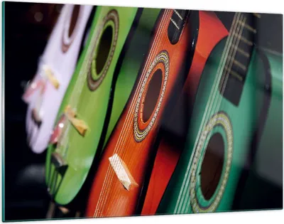 Produktbild von Bilder auf glas - Gitarre Musik Instrument - 120x80cm - Glasbilder - Wandbilder - Kunstdruck - zum Aufhängen bereit - Wanddekoration aus Glas - Glas Bilder - Wandbild auf Glas - GAA120x80-2113
