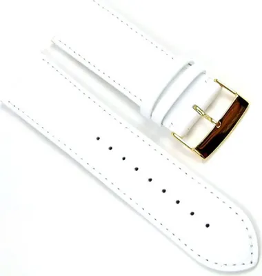 Produktbild von Beach Uhrenarmband Ersatzband Kalbslederband 26mm Weiss 401126G
