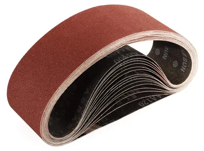 Image de 15 bandes abrasives de 75 x 533 mm, grain 120, pour le ponçage et le polissage