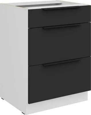 Image de Meuble à tiroirs LUNARA - largeur 60 cm, noir/blanc