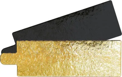 Produktbild von 10 individuelle rechteckige Kuchenstützen - Gold und Schwarz - 4,5 x 13 cm
