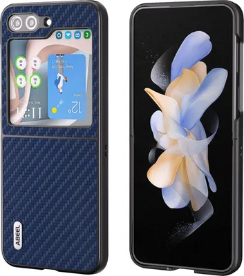 Obrázek produktu pro Pro Samsung Galaxy Z Flip5 5G Carbon Texture Mobile Phone Protective Case Cover Dark Blue