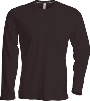 Produktbild von Kariban Herren Langarmshirt Longsleeve Long Sleeve T-Shirt Baumwolle, Größe:M, Farbe:Chocolate