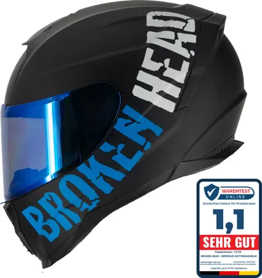 Produktbild von Broken Head Integralhelm BeProud Sport Blau + Verspiegeltes Visier : S (55-56 cm) Größe: S (55-56 cm)