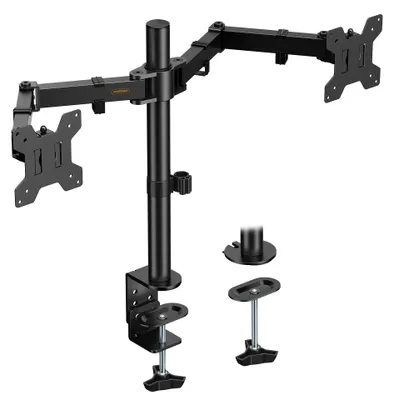 Productafbeelding van Dubbele monitorbeugel voor 13-32 inch schermen, ergonomisch en verstelbaar