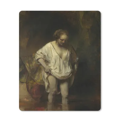Produktbild von MuchoWow® Mauspad Mousepad Badende Frau - Rembrandt van Rijn 30x40 cm - Mousepads - Maus Mat - Pad - Mausunterlage - Mausmatten