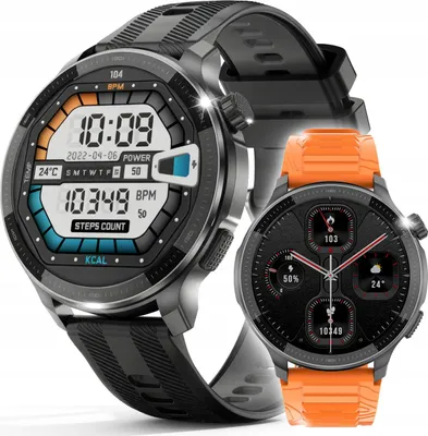 Zdjęcie produktu dla Smartwatch męski zegarek GPS AMOLED MENU PL WODOODPORNY 500mAh + 3 paski