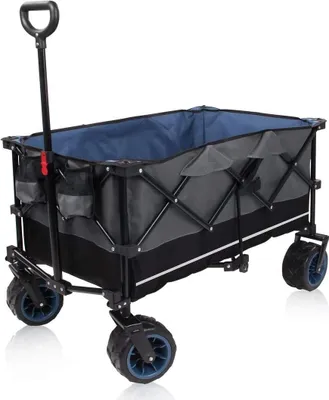 Produktbild von XXL Faltbarer Handwagen mit Becherhaltern - Ideal für Strand und Outdoor-Aktivitäten