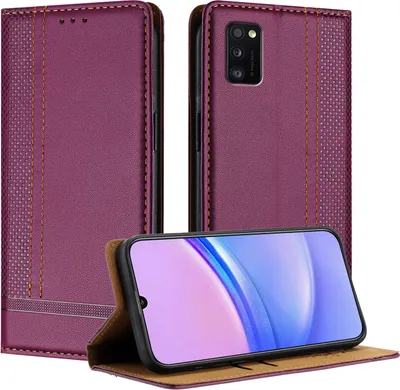 Obrázek produktu pro Pouzdro pro Samsung Galaxy A41 kožené flipové pouzdro s funkcí stojánku Fialová