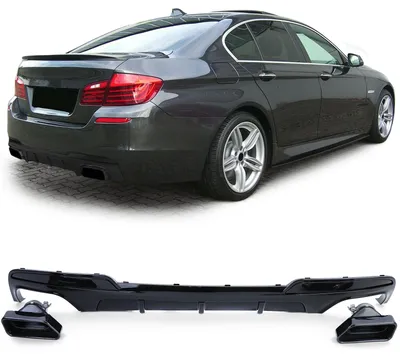 Für BMW F10 F11 535 2010-17 Heckdiffusor Stoßstange + 550 Endrohre Schwarz Glanz in der Farbe Schwarz von Carparts-Online GmbH