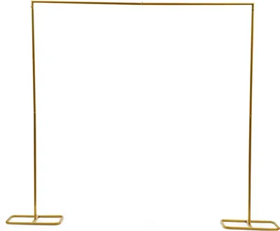 Obrázok produktu pre Svadobný oblúk/kvetinový oblúk – stojan na pozadie – železo – 2 x 2,1 m – rúrka Ø22 mm – podstavec 50 x 27 cm – hmotnosť 4,2 kg – zlatá farba