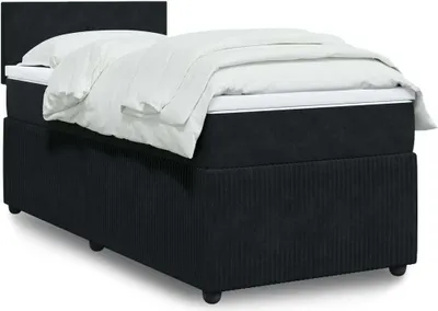 Image de Maison Exclusive - Sommier à lattes de lit avec matelas Noir 90x190 cm Velours