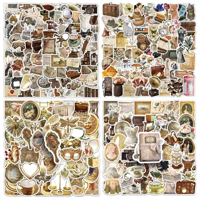 303 Vintage Sticker Set für Scrapbooking & Journaling