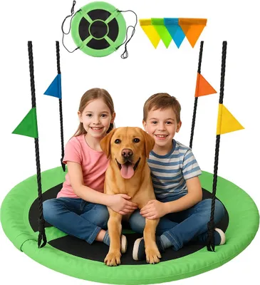 Produktbild von Ekspand | Nestschaukel BG-100 - 100 cm - Grün - Wetterfest - Hohe Belastbarkeit - Für Kinder und Erwachsene