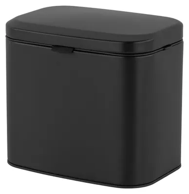 Produktbild von Relaxdays Mülleimer Wandmontage, 4 l, Einhängen od. Kleben, Inneneimer, Metall, Küchenabfalleimer, Badmülleimer, schwarz