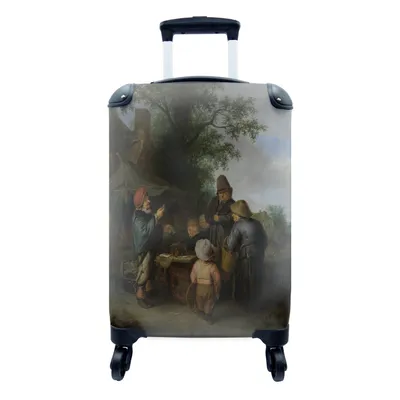 Produktbild von MuchoWow® Koffer Handgepäck Trolley Rollkoffer Kleine Reisekoffer mit 4 Rollen - Der Quacksalber - Gemälde von Adriaen van Ostade - Cabin Size < 55x40x23 cm & 55x40x20 cm - Fotokoffer - Kabinenkoffer - Boardgepäck - Reise-Box - Reisekoffer - Reisegepäck - Koffer mit Bild - Trolley für Kinder