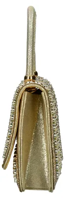 Produktbild von Laura Vita Damen Henkeltasche Abendtasche mit Metallic-Finish und Strass Mila 03, Farbe:Gold