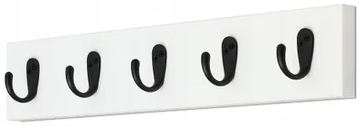 Produktbild von FURNITECO Wandgarderobe Weiß mit 5 Haken Schlüsselhalter