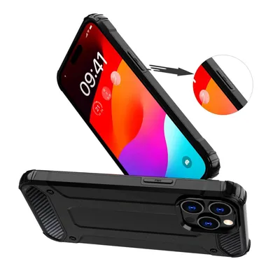 Image de Pancerne Etui Do Iphone 15 Plus Hybrid Armor - Czarne