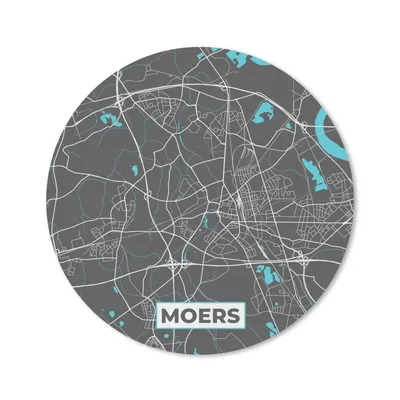 Produktbild von MuchoWow® Mauspad Mousepad Karte - Moers - Blau - Stadtplan - Deutschland 40x40 cm - Mousepads - Maus Mat - Pad - Mausunterlage - Schreibtisch Accessoires