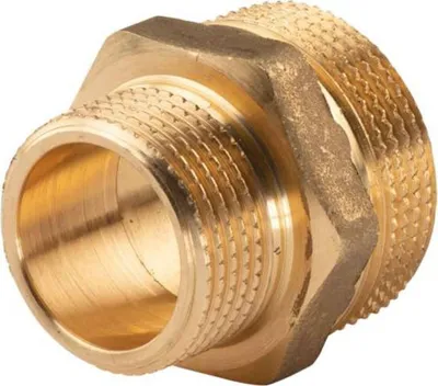 Produktbild von Messing Gewinde-Fitting Reduziernippel 1 1/4''AG (DN 32) - 1'AG (DN 25) - schwere Ausführung