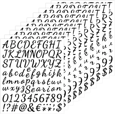 Imagen del producto de Letras autoadhesivas, vinilo, 10 hojas, alfabeto para proyectos de bricolaje y decoración