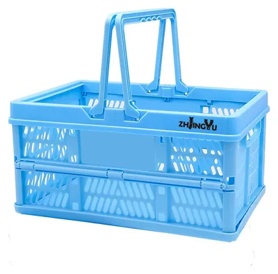 Klappbare Aufbewahrungsbox 20 l, Kunststoff, mit Griff, blau