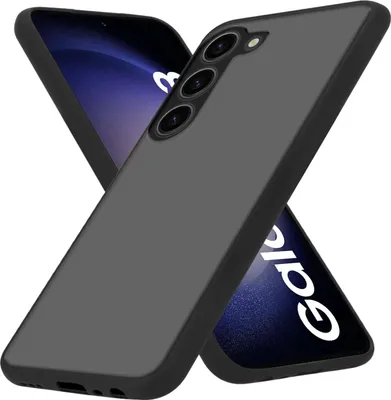 Produktbild von Cadorabo Hülle für Samsung Galaxy S23 in Matt Schwarz Hybrid Schutzhülle mit TPU Silikon Innenseite und matter Kunststoff Rückseite Case Cover Etui Handy Hülle