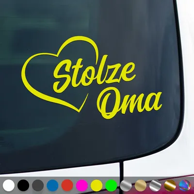 Produktbild von PantherPixel Stolze Oma Aufkleber Großeltern Enkelkinder Sticker Auto Geschenkidee Farbe Neon-Gelb