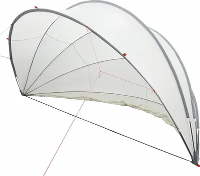 Zdjęcie produktu dla vidaXL Pool-Dome Grau und Orange 430 x 430 x 210 cm