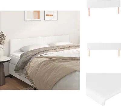 Zdjęcie produktu dla vidaXL Zagłówki 2 szt. Biała imitacja skóry 100x5x78/88 cm - wezgłowie i podnóżek