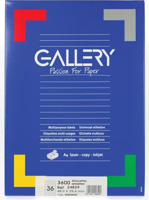 Obrázok produktu pre Galerijné štítky 48,9 x 29,6 mm 100 listov, biele, 4,89 cm, 2,96 cm, 216 x 306 x 20 mm