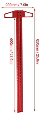 Image de Règle de 600 mm - Règle en T - Aluminium - Mesure précise
