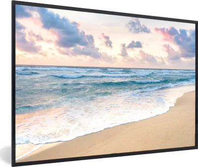 Produktbild von MuchoWow® MuchoWow® Gerahmtes Poster Strand - Wolken - Pastell 60x40 cm - Poster mit zchwarzem Bilderrahmen - Printing - Wanddeko Schlafzimmer