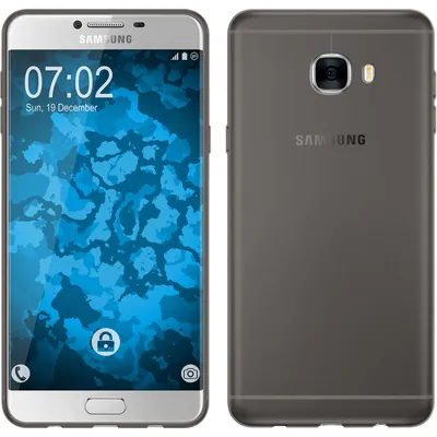 Produktbild von PhoneNatic Case kompatibel mit Samsung Galaxy C7 - grau Silikon Hülle Slimcase + 2 Schutzfolien