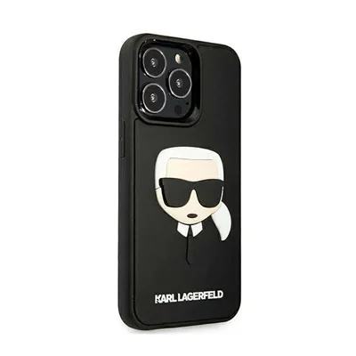 Produktbild von Karl Lagerfeld, Schutzhülle 3D Rubber Karl's Head Apple iPhone 13 Pro Max, Schwarz